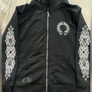 Chrome Hearts Horseshoe Floral Cross Zip-Up